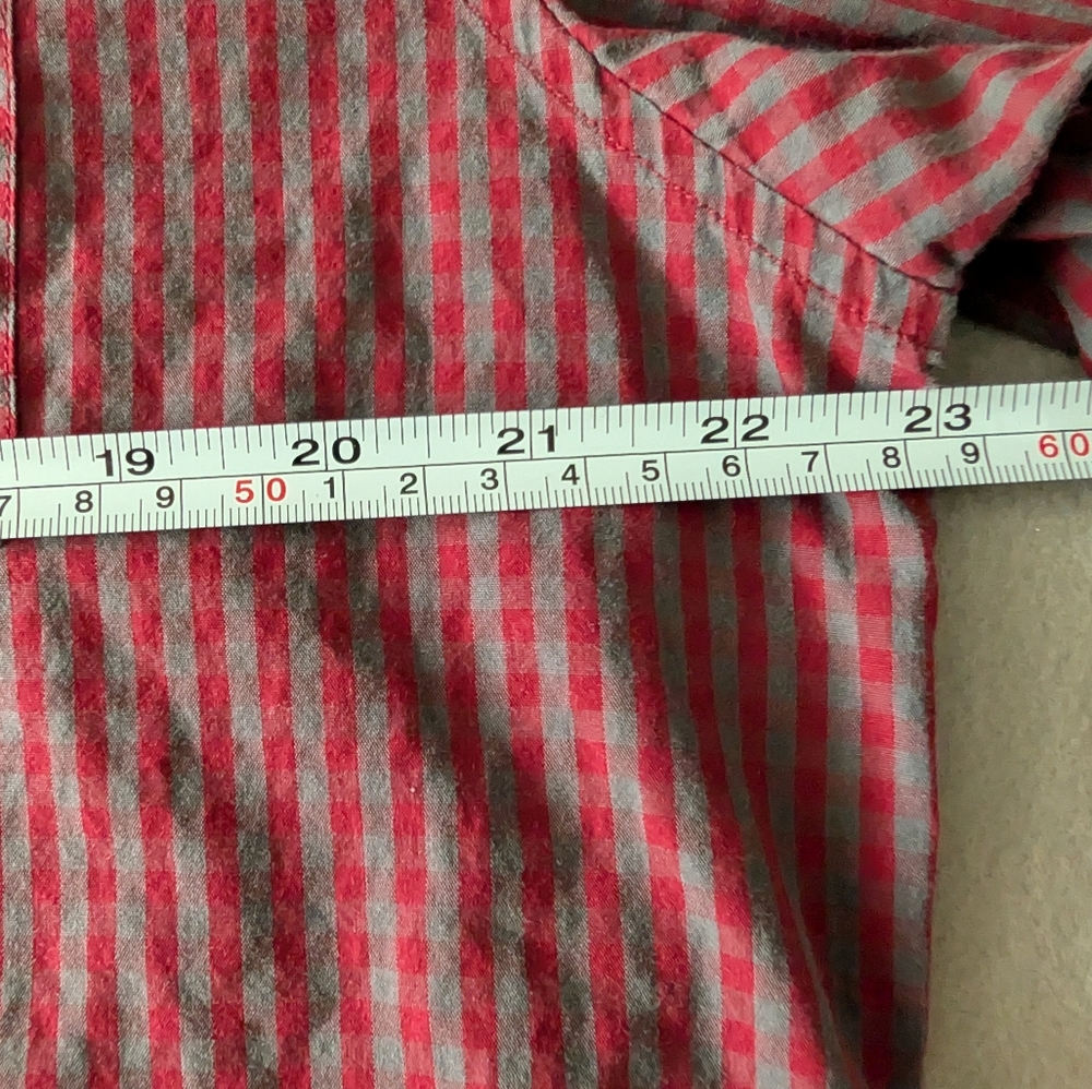 Ben Sherman Mens Long Sleeve Red Grey Striped Button Down Shirt Size L Cotton image 2